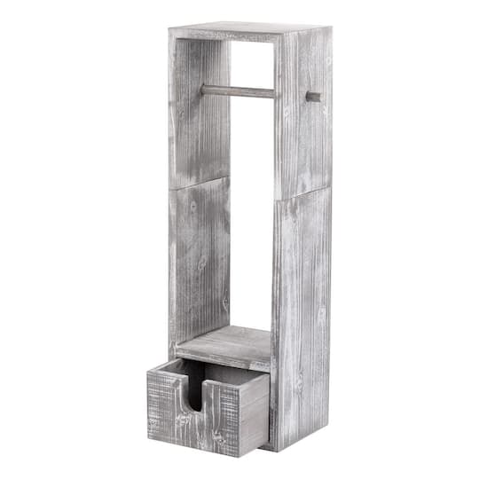 Rustic White Toilet Paper Dispenser with Storage & Drawer